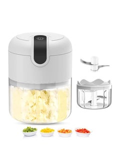 Generic 150ML Portable Food Processor Electric Onion Chopper Mini Garlic Mincer Meat Blender Rechargeable Double Steel Multi-purpose Easy to clean Compatible Kitchen Restaurant Picnic  - Image 1