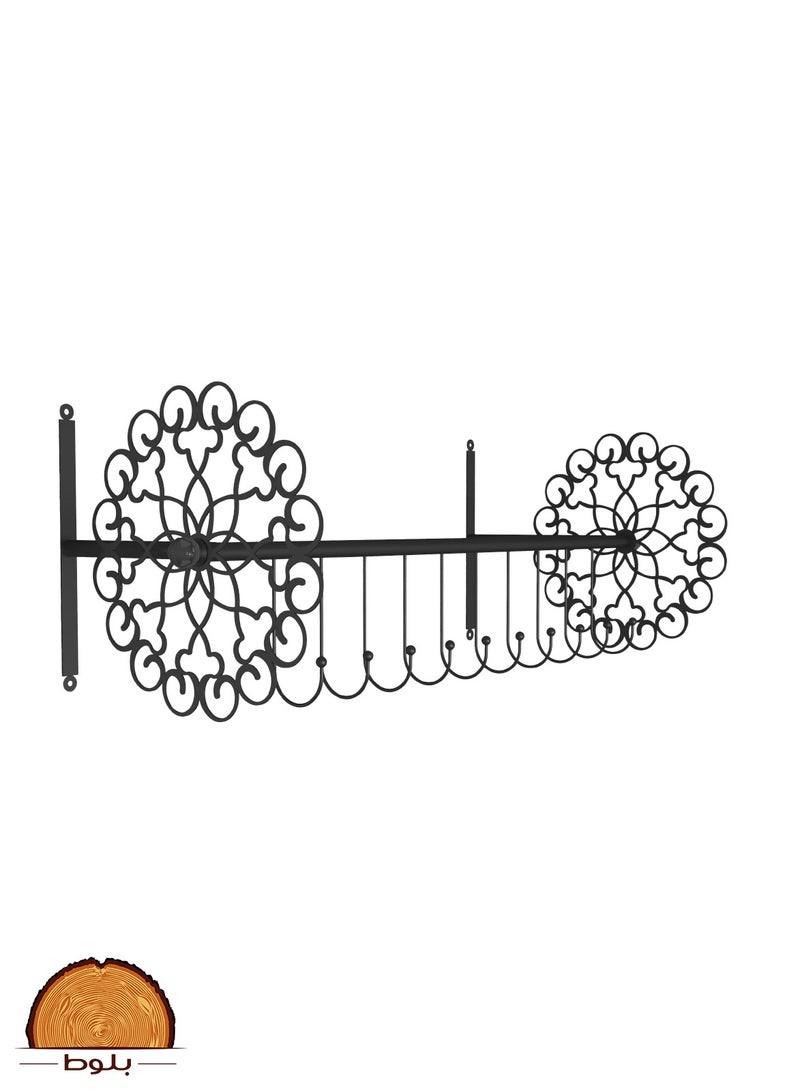 bilutih Black Wall Mounted Clothes Hanger, Heavy Duty Iron, Multipurpose Clothes Hanger, Suitable for Laundry Room, Bedroom, Living Room - Image 2