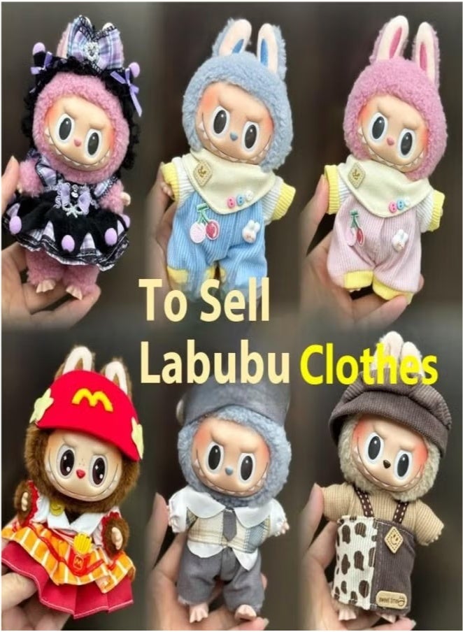 Labubu 17cm Plush Doll Clothing Set (For Generation 1 to 3) - Interchangeable Hanging Figure Clothing (Doll Not Included)  - Image 3
