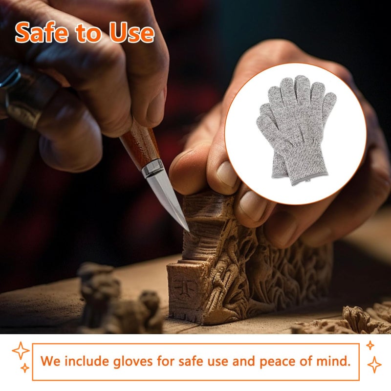 Wood carving tool set, leather case bag set, 17 pieces of wood carving tools, suitable for beginners - Image 4