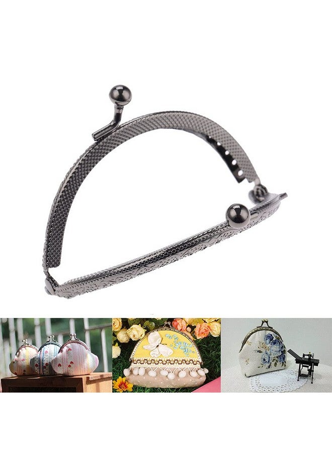 Mtsooning 5Pcs Purse Semicircular Frame, Metal Coin Bag Handle, 3.35 X 2.56 In Black Kiss Clasp Lock For Diy Bag Sewing Craft - Image 3