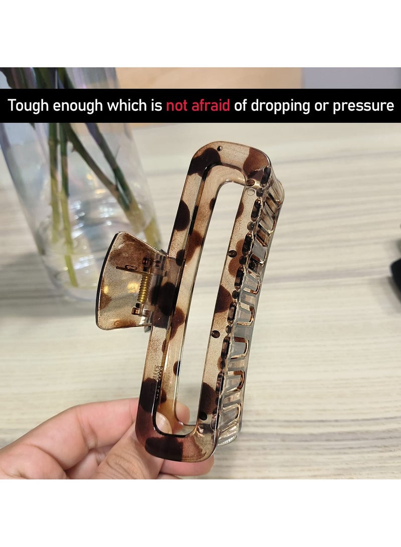 Goolsky Hair Claw Clips 5 Inch Unbreakable Square Rectangle Clip Clamp Neutral Colors for Thick Curly Long Hair Women - 2 Pack - Image 4