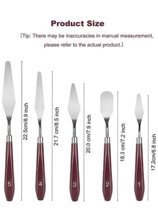 11 Pcs Palette Set, 5 Pcs Stainless Steel Palette Knives and 6 Pcs Plastic Scrapers, Painting Accessories for Oil Acrylic Canvas Painting Color Mixing Thick Paint Applications - view 2