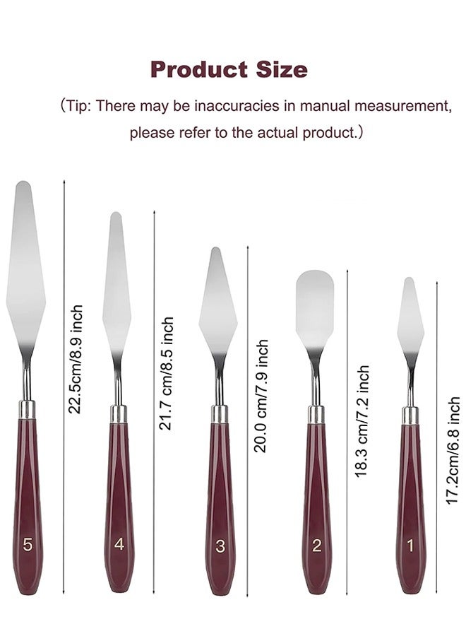 Lemon 11 Pcs Palette Set, 5 Pcs Stainless Steel Palette Knives and 6 Pcs Plastic Scrapers, Painting Accessories for Oil Acrylic Canvas Painting Color Mixing Thick Paint Applications - Image 2