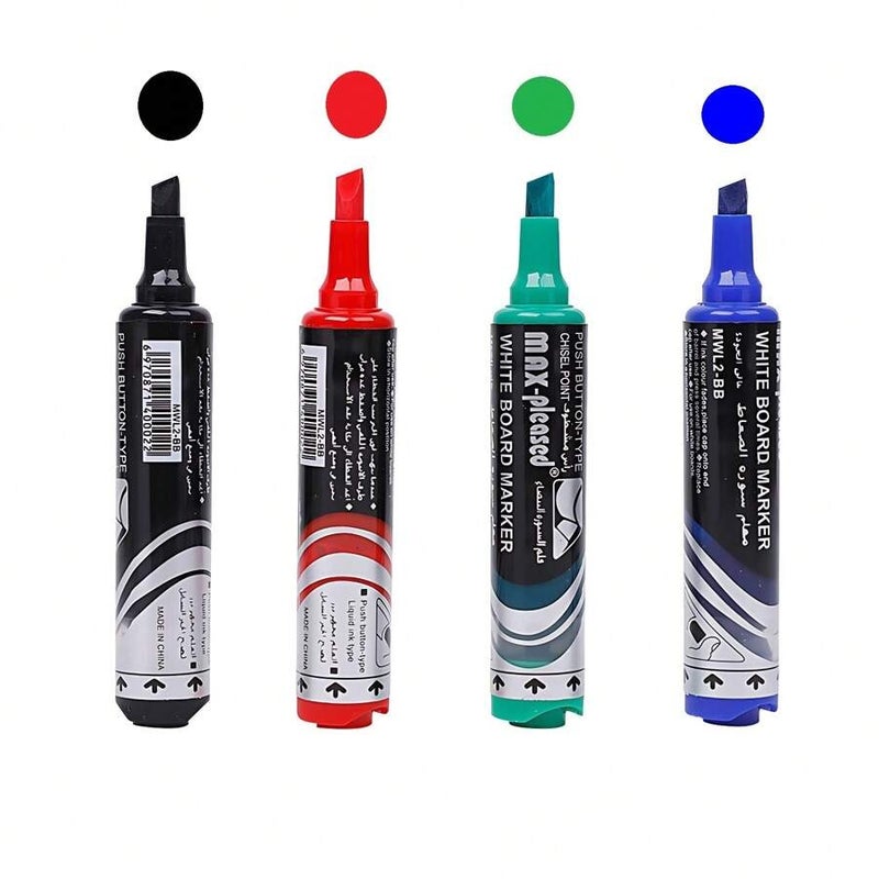 Shein 4/16-Piece Liquid Ink Pens, Push-Button Marker for Whiteboard Drawing, Back to School - 4 Colors - Image 4