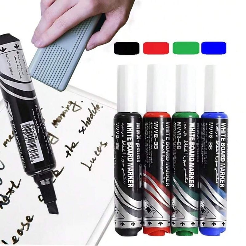 Shein 4/16-Piece Liquid Ink Pens, Push-Button Marker for Whiteboard Drawing, Back to School - 4 Colors - Image 1