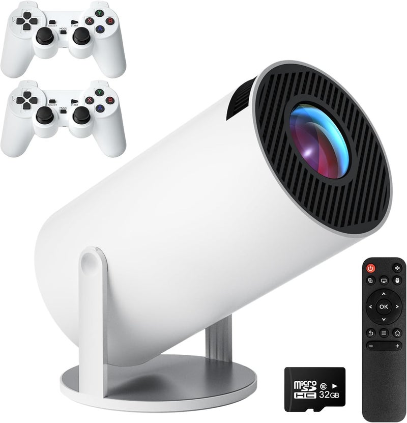 Cubonic بروجيكتور X10 بلس مع 2 وحدة تحكم للألعاب و10000+ لعبة بروجيكتور محمول 4K 1080P أندرويد 12 بلوتوث 5.2 واي فاي 6 تصحيح تلقائي للزاوية بروجيكتور أفلام منزلي للهاتف المحمول واللابتوب - Image 1