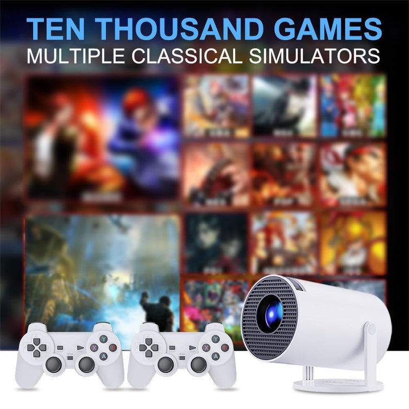 Cubonic بروجيكتور X10 بلس مع 2 وحدة تحكم للألعاب و10000+ لعبة بروجيكتور محمول 4K 1080P أندرويد 12 بلوتوث 5.2 واي فاي 6 تصحيح تلقائي للزاوية بروجيكتور أفلام منزلي للهاتف المحمول واللابتوب - Image 2