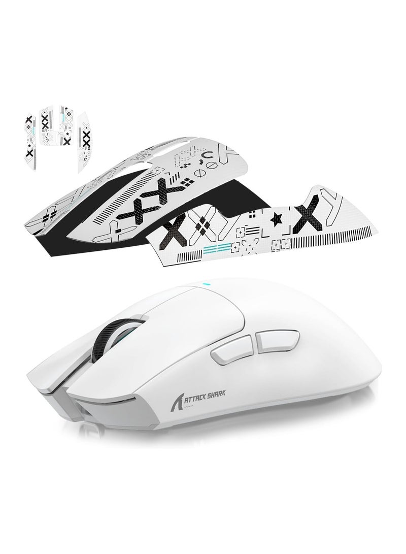ATTACK SHARK X11 Tri-Mode Gaming Mouse - Wired, 2.4GHz Wireless, Bluetooth - 22000 DPI PixArt PAW3311 Sensor - RGB Backlight - Magnetic Charging Dock - Lightweight & Ergonomic Design - For PC, Laptop, Mac, Xbox, PS (White) - Image 3