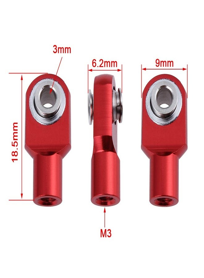 Hobbypark RC Short Rod Ends with Hollow Balls Aluminum Metal for Traxxas RC Cars, Replacement of 2742X (4-Pack) (Red) - Image 2