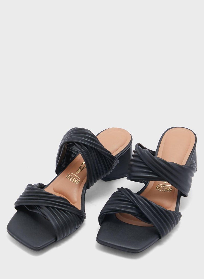 VIZZANO Mid Heels Sandals for Women – Sling Back Heel Sandals for Girls with Ankle Strap - Image 4