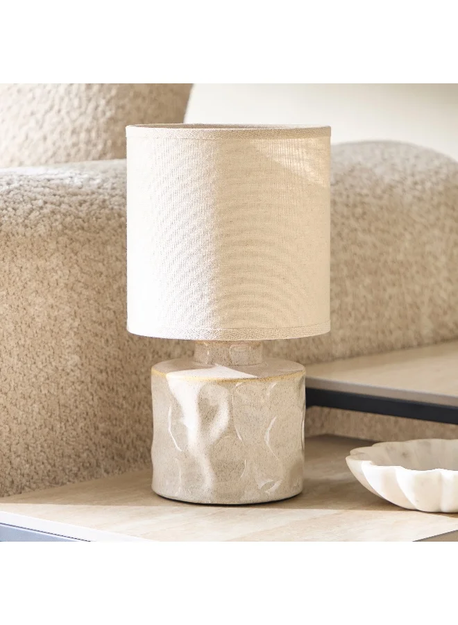 هوم بوكس مصباح طاولة سيراميك إمزي مع غطاء كتان ٢٧ سم