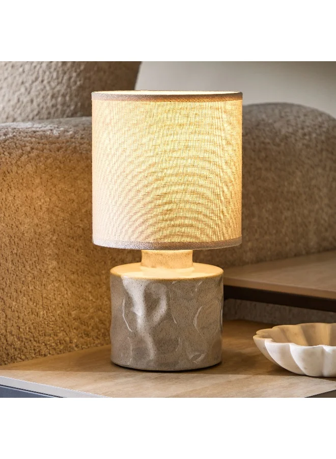 هوم بوكس مصباح طاولة سيراميك إمزي مع غطاء كتان ٢٧ سم