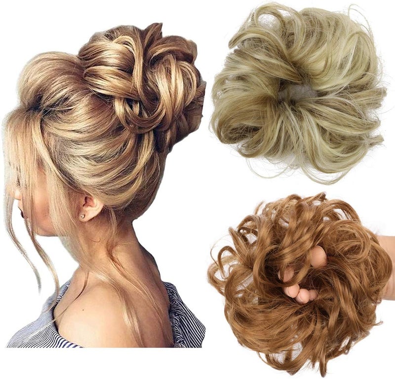 ASUITOFK Messy Bun Hair Piece Thick Updo Scrunchies Synthetic Hair Extensions Ponytail Hair Wig Hairpiece