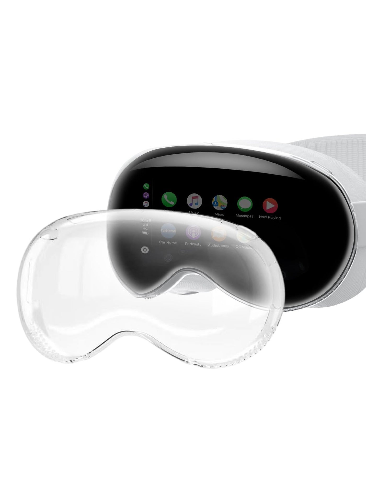 Compatible with Apple Vision Pro Case and Protective Cover TPU Protective Cover for Vision Pro VR Headset Accessories Ultimate Defense with Style Crystal Clear Slim Fit Shockproof Transparent