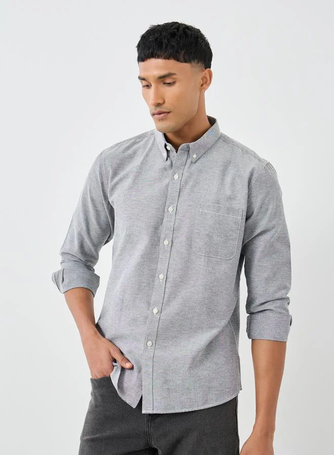 Styli Styli Regular Fit Buttoned Long Sleeve Shirt