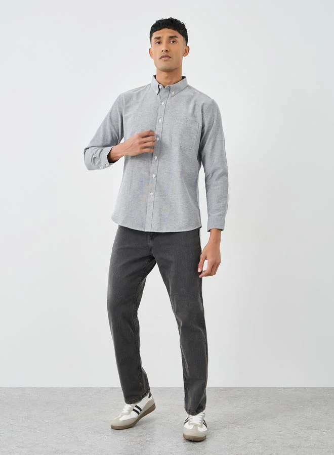Styli Styli Regular Fit Buttoned Long Sleeve Shirt