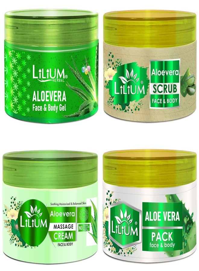 ليليوم مجموعة ليليوم للعناية بالوجه بخلاصة الصبار، تحتوي على مقشر وكريم وجل وقناع، وزنها 1000 غرام (1 كيلوغرام) - Image 1