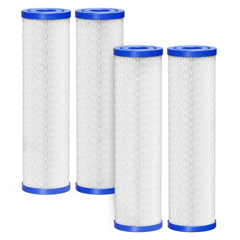 Cold Plunge Water Filter Cartridges 10x25 4 Pcs 30 Micron Sediment Filters for Cold Plunge Tubs Whole House Systems Under Sink Systems Ice Bath Chiller