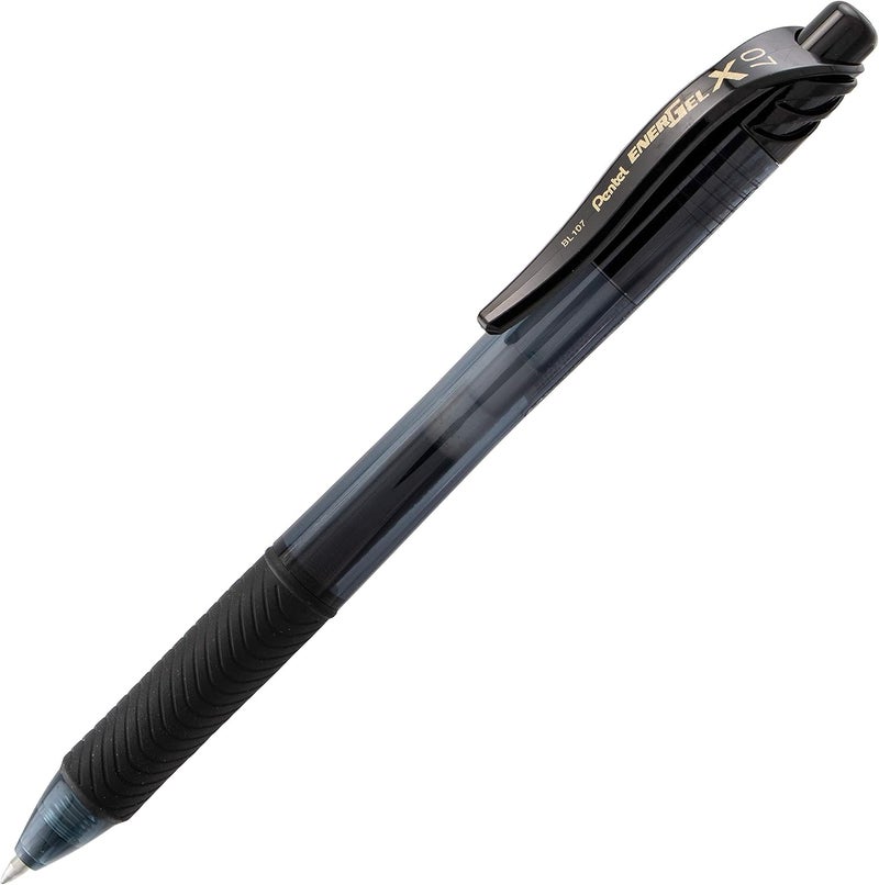 Pentel EnerGel-X Retractable Liquid Gel Pen, (0.7 mm), Medium Line, Black Ink, Box of 12 (BL107-A) - Image 3