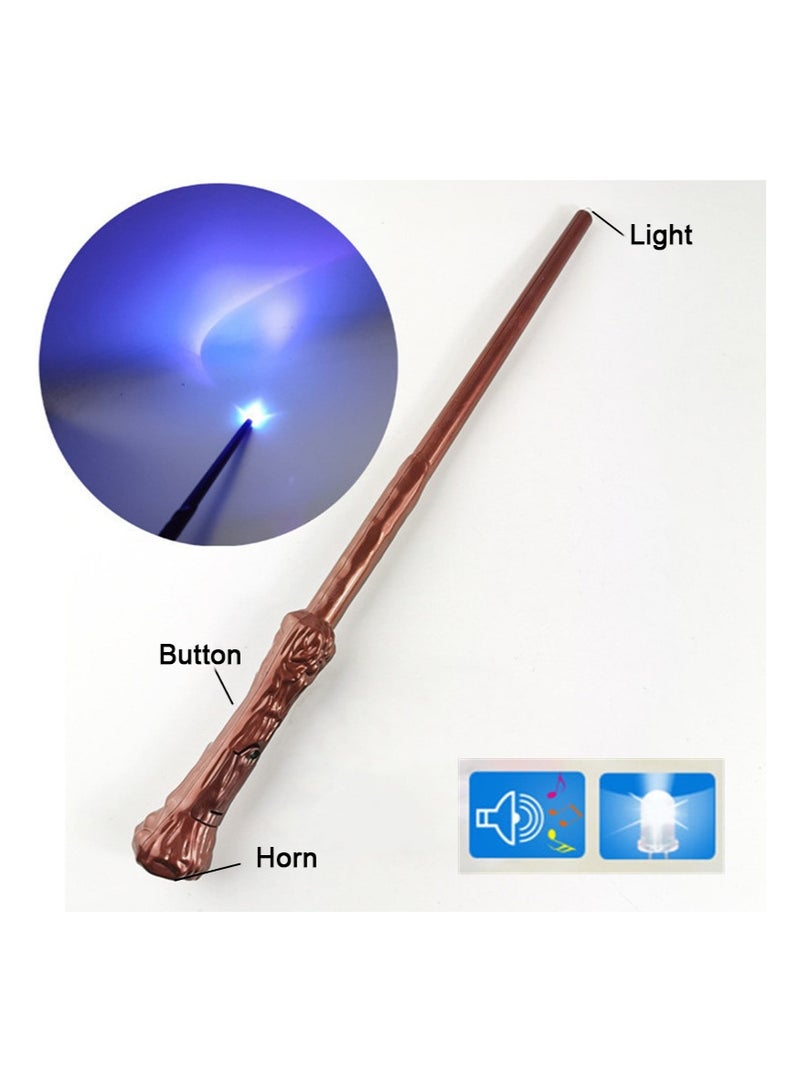 TAPIT 2PCS Light Up Magic Wizard Wand with Sound Effect, Illuminating Toy Wand for Kids, Party Costume Cosplay Accessory Halloween Favors (Brown) - Image 3