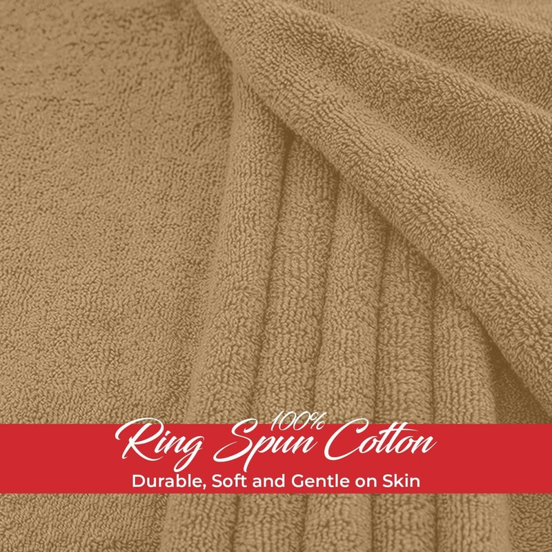 Riverside Pack of 1 Jumbo Bath Sheet 40 x 80 Inches - Extra Large Bath Towel, Super Soft & Highly Absorbent, 100% Cotton Quick Dry, Perfect to Wrap Yourself in - Tan - Image 5