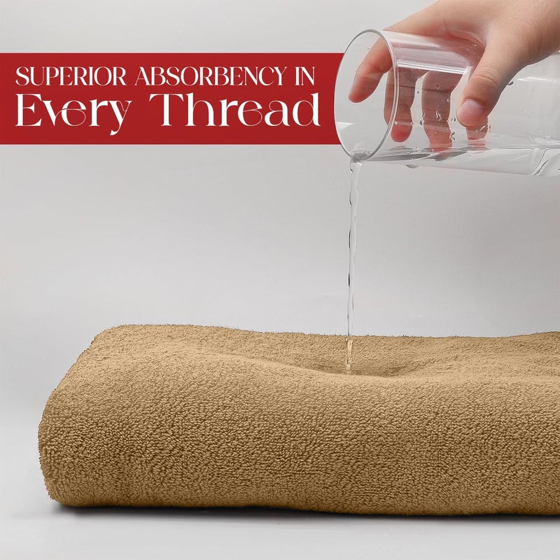 Riverside Pack of 1 Jumbo Bath Sheet 40 x 80 Inches - Extra Large Bath Towel, Super Soft & Highly Absorbent, 100% Cotton Quick Dry, Perfect to Wrap Yourself in - Tan - Image 3