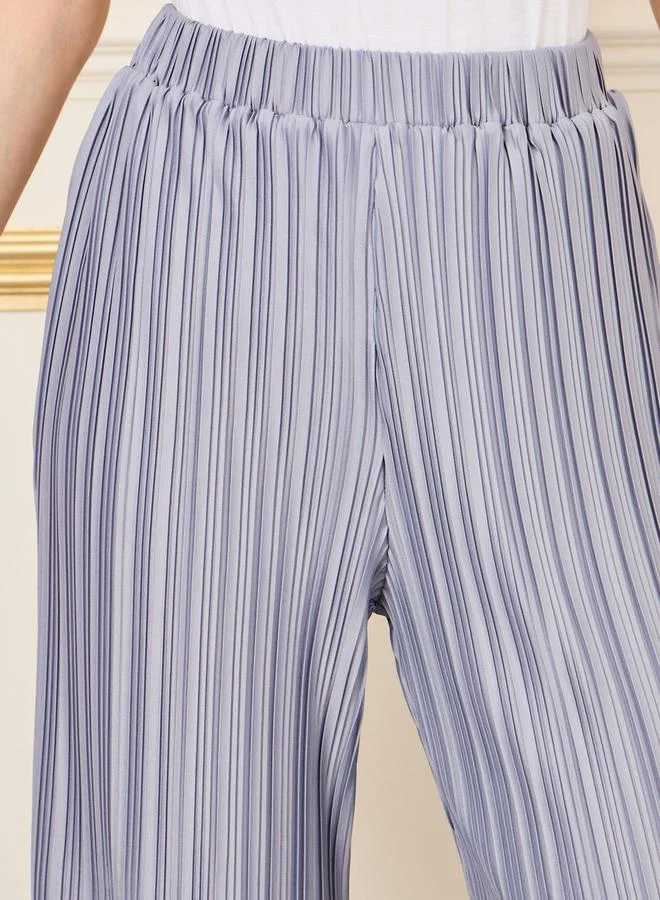 ستايلي High Rise Plisse Wide Leg Pant