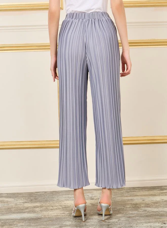 ستايلي High Rise Plisse Wide Leg Pant