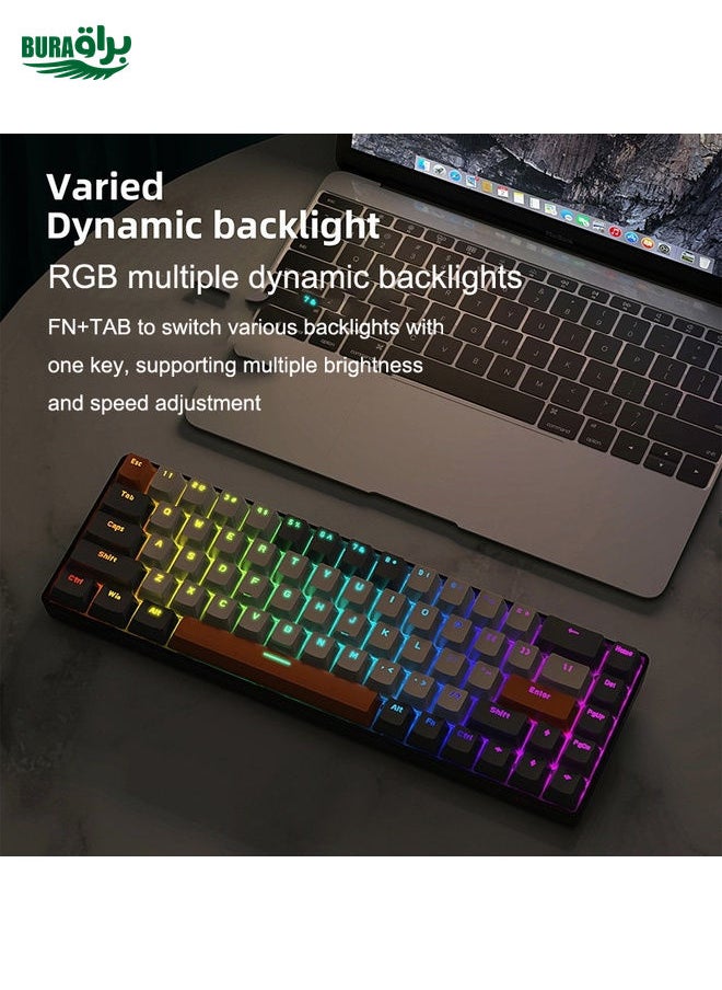 BURAQ - ZIYOU LANG T8 68 Keys RGB Gaming Mechanical Keyboard, Cable Length: 1.5m, Style: Micro Light Version Green Shaft - Image 1