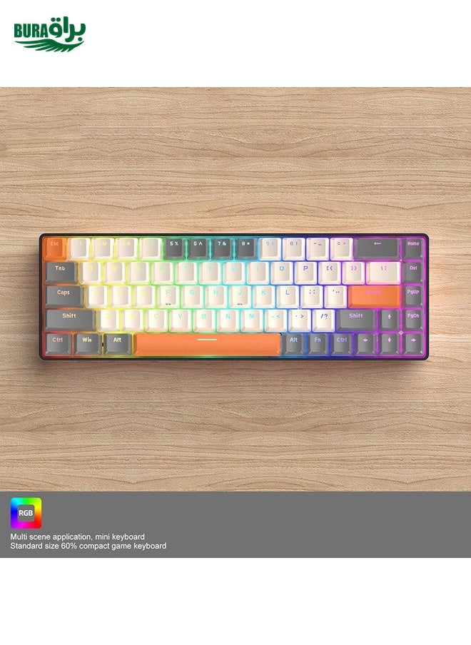 BURAQ - ZIYOU LANG T8 68 Keys RGB Gaming Mechanical Keyboard, Cable Length: 1.5m, Style: Micro Light Version Green Shaft - Image 1