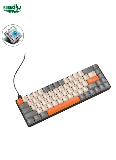 ZIYOU LANG T8 68 Keys RGB Gaming Mechanical Keyboard, Cable Length: 1.5m, Style: Micro Light Version Green Shaft