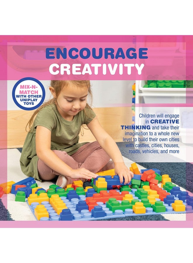 uniplay UNiPLAY Platform Building Block Base Plates - 11x11 Inch Stackable Building Platform Set, Learning Toy, Special Education for Ages 3 Months and Up (4-Piece Set)  - Image 5