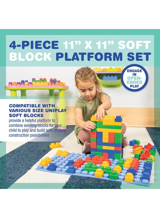 uniplay UNiPLAY Platform Building Block Base Plates - 11x11 Inch Stackable Building Platform Set, Learning Toy, Special Education for Ages 3 Months and Up (4-Piece Set)  - Image 3