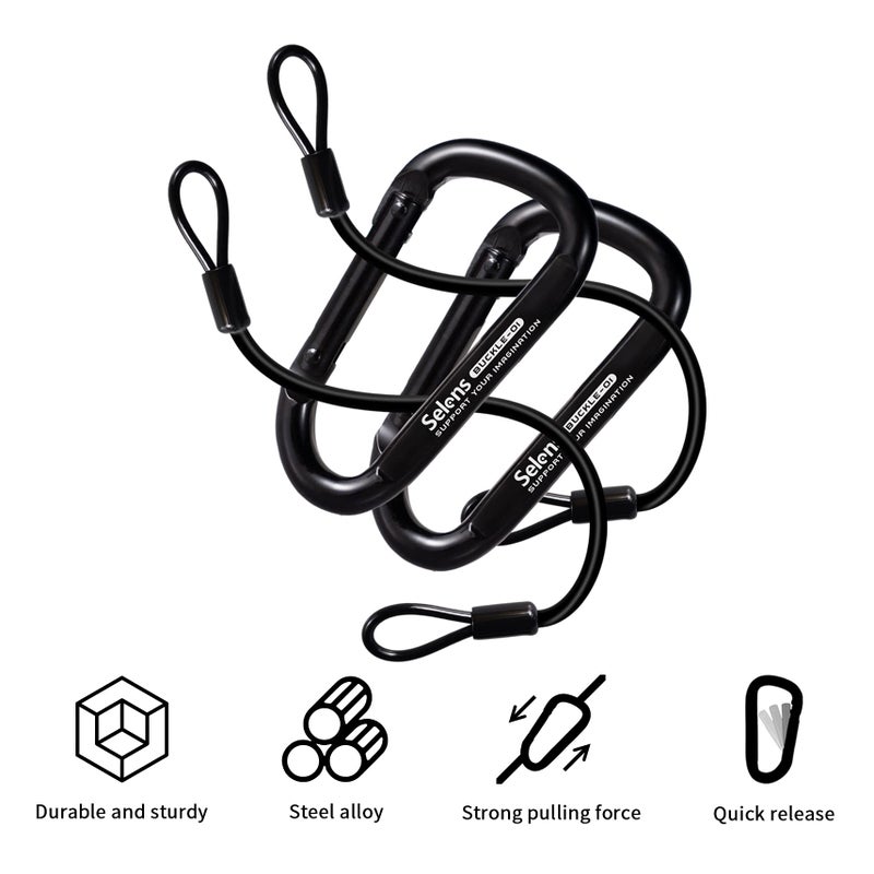Selens Electrical Tape Holder for Gaffers Tape, Quick Lock Steel Clip Snap Hooks with 15" Hanging Rope for Photography, Film, Stage and Television Production Carrying Tools - Image 2