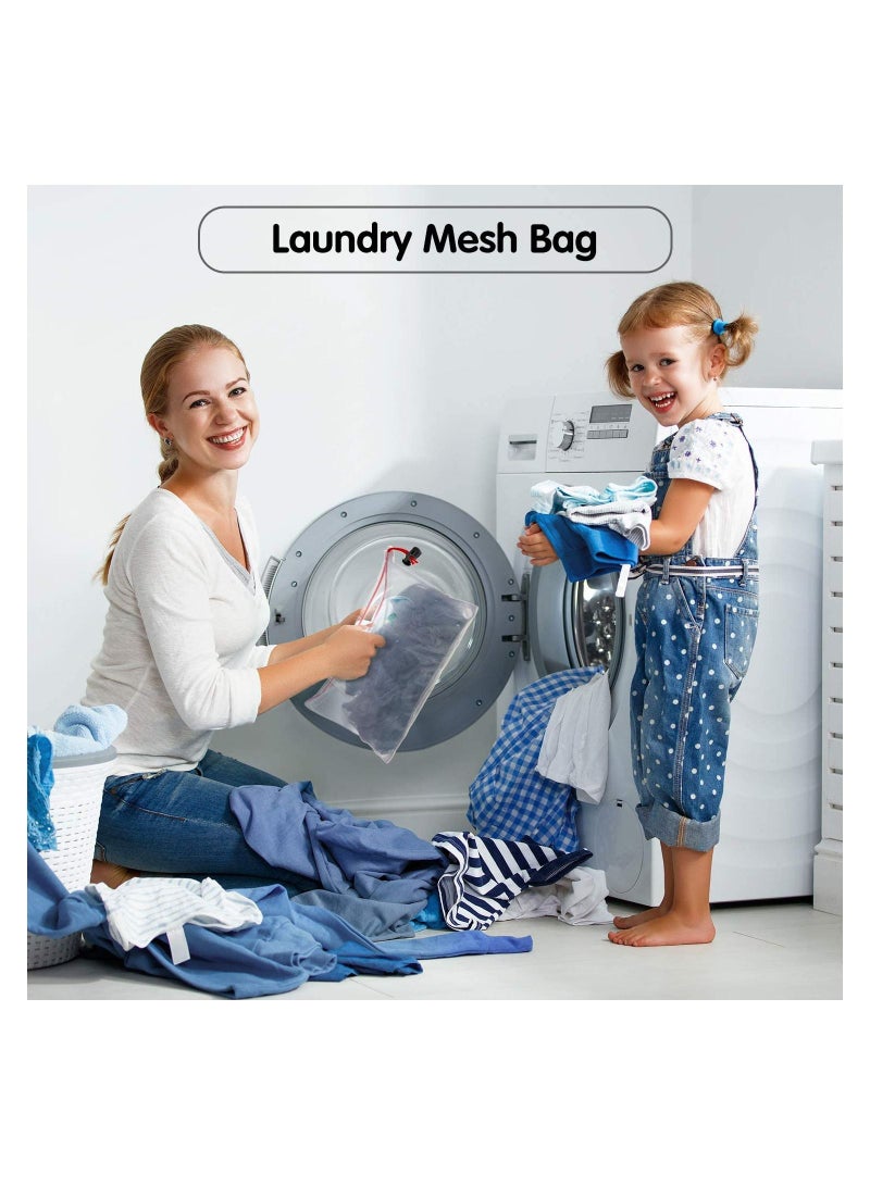 UNIVERSAL 20 Pieces Mesh Zipper Pouch Toy Storage Organization Mesh Bags Washable Reusable Produce Bags 5 Large 8 Medium 7 Small for School Office, Puzzles Games Organizing Storage Blue Green Red - Image 5