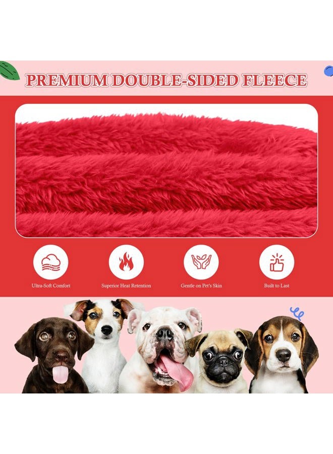 Waoduld Dog Sweaters for Medium Dogs,Dog Hoodie,Warm Fuzzy Fleece Sweatshirt with Hood & Pocket,Leash Hole,Cozy Cold Weather Pet Clothes Pet Sweater for Small Dogs(Red,M) - Image 2