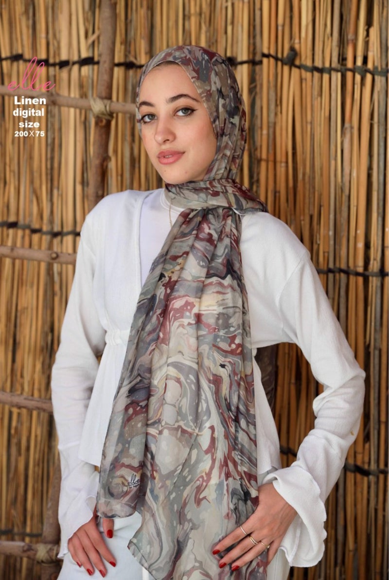 Luxury Linen Islamic Hijab Scarf for Women– Elegant Design for Daily Wear & Special Occasions – Size 200 × 75 cm