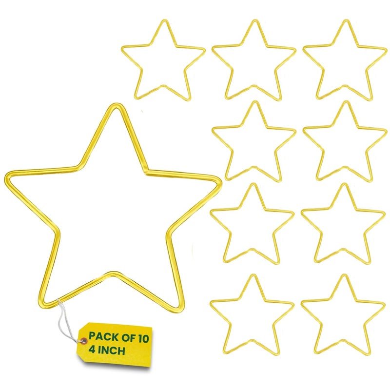 ecofynd 10pcs Star 4 Inch Metal Crafts Hoops, Gold Dream Catcher Rings Supplies, Macrame Creations Ring for Wreath Crafts, DIY Projects handicrafts Decoration Wall Hanging Craft (CS4004-GO) - Image 1