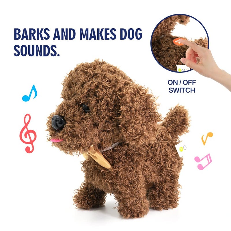 WEofferwhatYOUwant Labradoodle Robot Dog â€“ Interactive Plush Puppy Toy That Walks and Barks â€“ Goldendoodle Stuffed Animal with Sounds â€“ Cuddly Educational Gift for Toddlers 18+ Months - Image 2