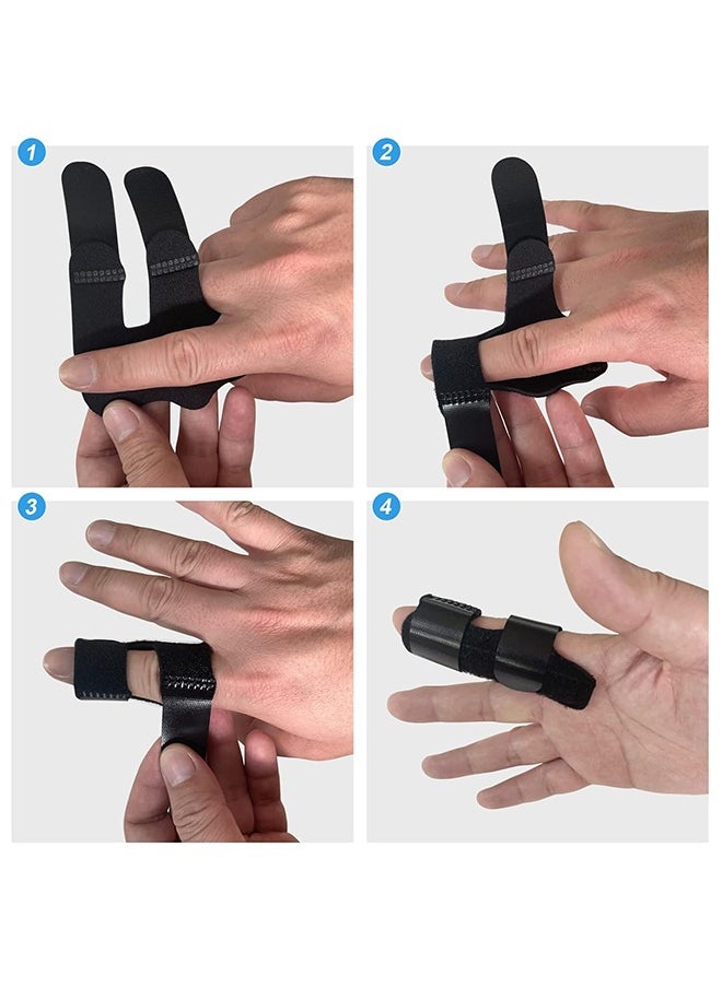 HY 4 Pcs Trigger Finger Splints, Adjustable Trigger Finger Splint Brace, Finger Knuckle Immobilization, Protector, Straightening, Arthritis Relief, Pain Relief  - Image 4