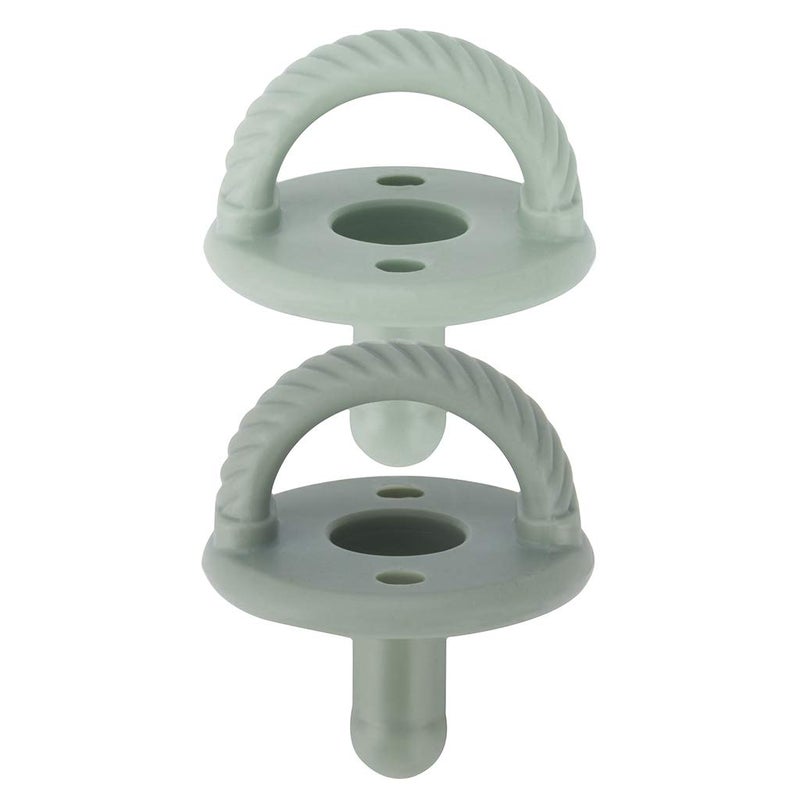 Itzy Ritzy Itzy Ritzy Silicone Pacifiers for Newborn Itzy Soother Pacifiers Feature Collapsible Handle Two Air Holes for Added Safety For Ages Newborn and Up Set of 2 in Nautical Navy Robins Egg