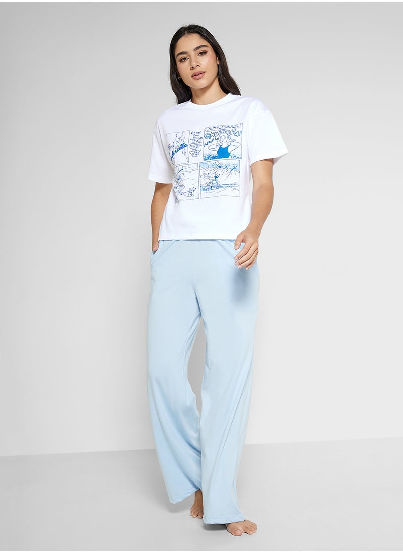 Disney Cindrella Graphic T-Shirt & Pyjama Set  - Image 5