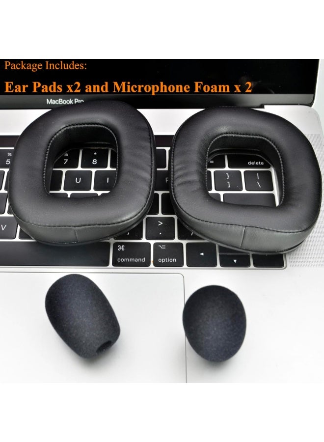 Replacement Ear Pads Cushion Kit for Over Ear Headphones Memory Foam Protein Leather Earpads with Microphone Foam Covers - Image 3