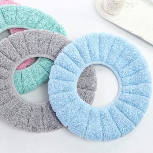 Guojanfon Bathroom Soft Thicker Warmer Stretchable Washable Cloth Toilet Seat Cover Pads () - Image 4