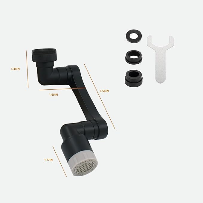 Kruvad Faucet Extender Swivel Stainless Steel With 2 Water Outlet Modes Faucet Aerator Multifunctional Two Ways Water Saver Faucet Aerator for Kitchen Sink Faucet Extender for Taps Black - Image 2
