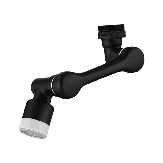 Kruvad Faucet Extender Swivel Stainless Steel With 2 Water Outlet Modes Faucet Aerator Multifunctional Two Ways Water Saver Faucet Aerator for Kitchen Sink Faucet Extender for Taps Black - Image 1