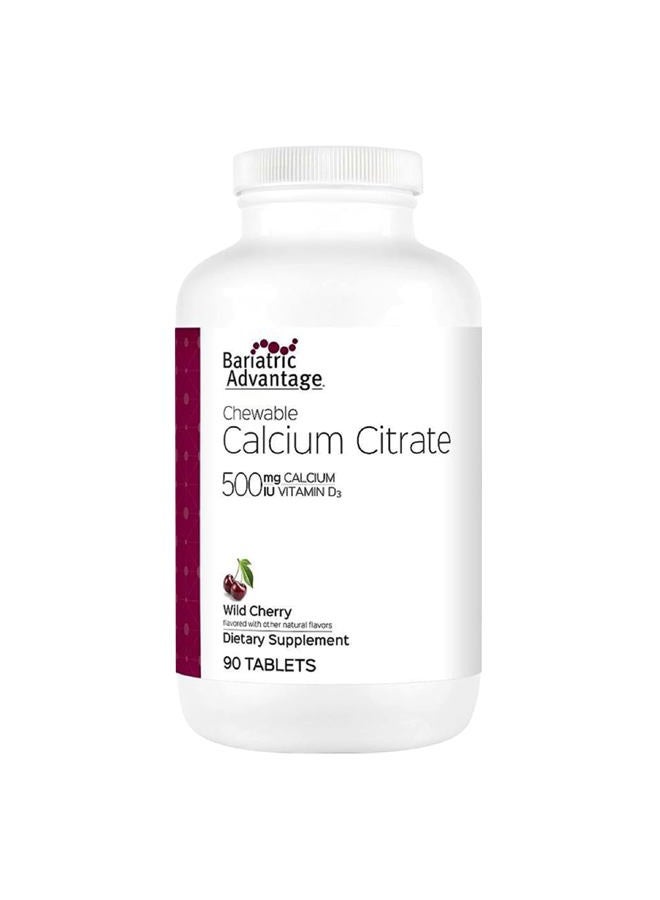 Bariatric Advantage Calcium Citrate Chewable 500mg with Vitamin D3 for Bariatric Surgery Patients Including Gastric Bypass and Sleeve Gastrectomy, Low Sugar - Wild Cherry Flavor, 90 Count - Image 1
