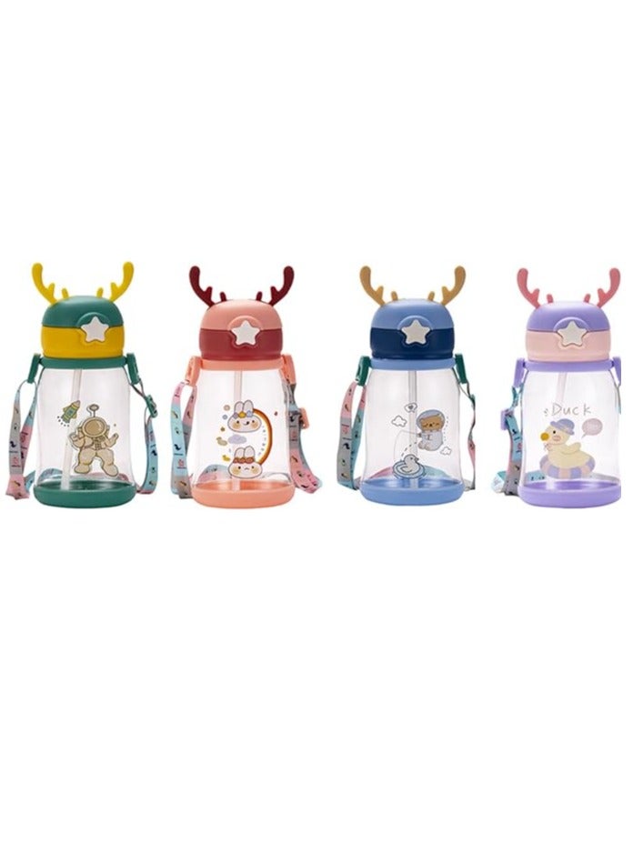Water Bottle With Shalemo - Leak Proof Portable Water Bottles - 600Ml - Safe And Hygienic - Clear Silicone Shalemo - Solid Acrylic - Colors (White Deer) - Image 3