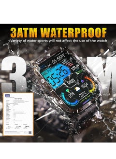 XQOOPS Military Smart Watch for Men 3ATM Waterproof Watch 2.0'' Big Screen Rugged Tactical Smartwatch 430mAh Fitness Tracker with Heart Rate Sleep Monitor Outdoor Pedometer Answer Call for iPhone Android  - Image 2